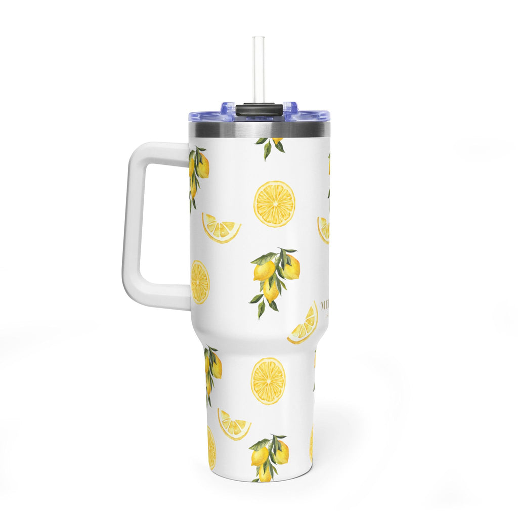 40oz Lemon Pattern Vacuum Tumbler – Insulated Thermal Travel Mug