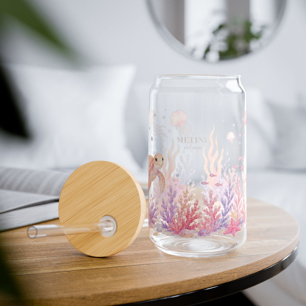 Watercolor Ocean Sipper Glass