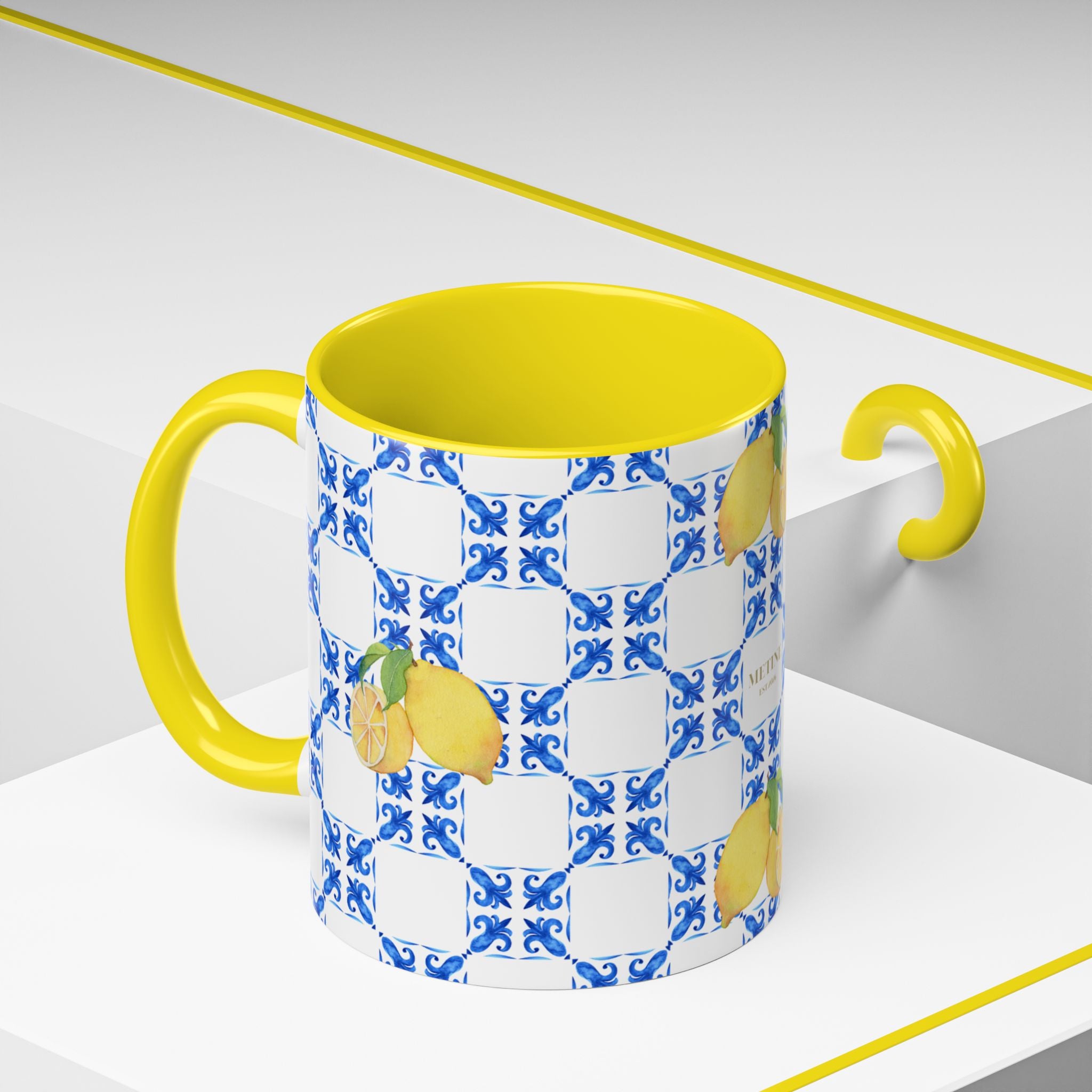 Lemon Tile Accent Coffee Mug